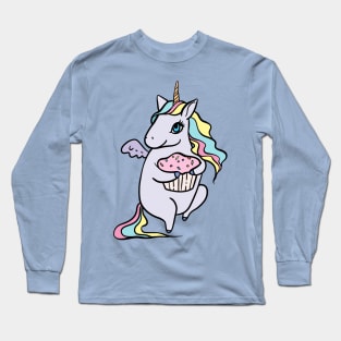 Like a Unicorn Loves Cake Long Sleeve T-Shirt